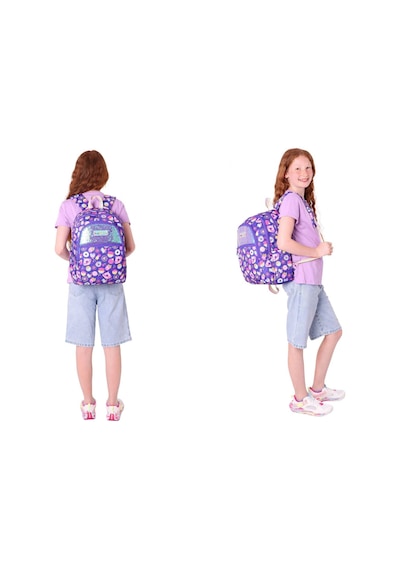 Kaukko Kids Kız Çocuk Okul Çantası Ve Üç Bölmeli Kalemlik Seti Mor - Pullu Şekerleme - L5216+l8216 Mor