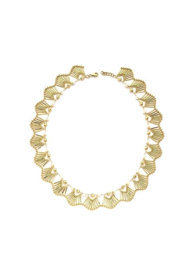 5,5 Mm Yelpaze Modelli Doğal İnci Kolye Gold