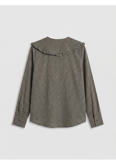 Lcw Modest Lacivert Bebe Yaka Ekose Fırfırlı Bluz