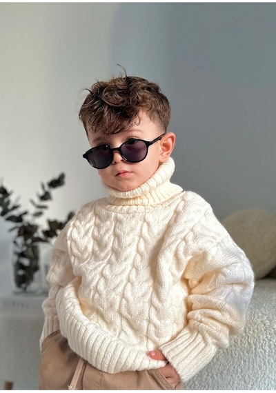 Yeni-unisex 1-5 Yaş Polarize Siyah Çocuk Güneş Gözlüğü Siyah