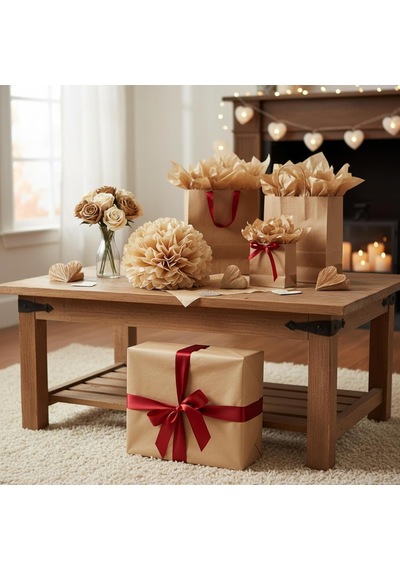 Kraft Pelur Kağıt - Hediye Ve Çiçek Paketleme Kağıdı, 25 Li Paket, 50x70 Cm