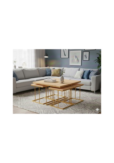 Usta Mekan Star 5 Li Gold Ceviz Yavrulu 4+1 Kare Orta Sehpa Altın Usta Mekan Star 5 Li Gold Ceviz Yavrulu 4+1 Kare Orta Sehpa Altın