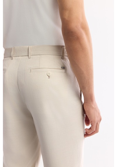 Avva Erkek Bej Yandan Cepli Beli Lastikli Soft Touch Comfort Slim Fit Pantolon A51y3217