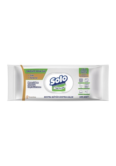 Solo Yüzey Temizleme Mendili Üçlü Set 300 Yaprak 100'lü 3 Paket