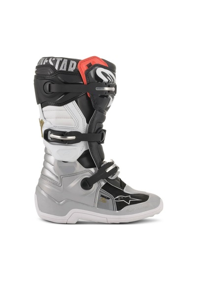 Alpinestars Tech 7s Kros Çocuk Motosiklet Botu Siyah Gri Beyaz Altın