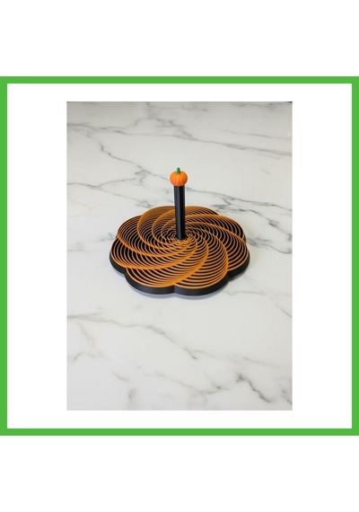 Vaveni 3d Baskı Spiral Halkalı Balkabağı Dekoratif Obje Dönen Kinetik Masa Aksesuarı Sonbahar Turuncu Siyah Arz