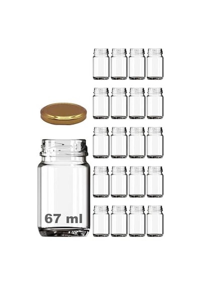 67 Ml Metal Kapaklı Shot Şişesi 67 Cc Şeffaf Küçük Kavanoz 20 Adet Siyah Diğer