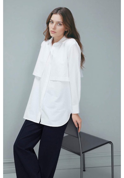 Defacto Regular Fit Poplin Uzun Kollu Tunik G9243ax26spwt32 Beyaz-wt32