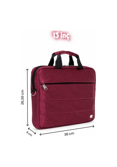 Plm Canyoncase 13 İnç Laptop Dizüstü Bilgisayar Evrak Çanta-bordo