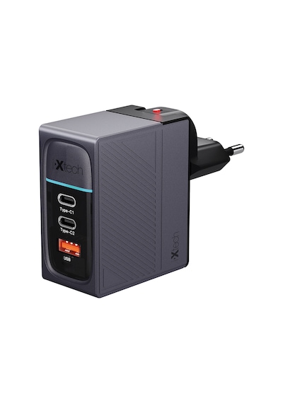 Ixtech Ix-hc5 100w Type-c Ve Usb Üç Portlu Seyahat Tipi Evrensel Hızlı Şarj Adaptörü