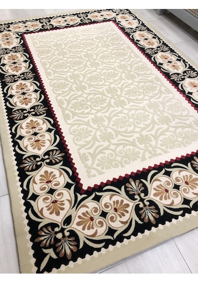 Saray Halı Simin 050 Krem-3 150X230 Krem Siyah 4 M2 Halı !