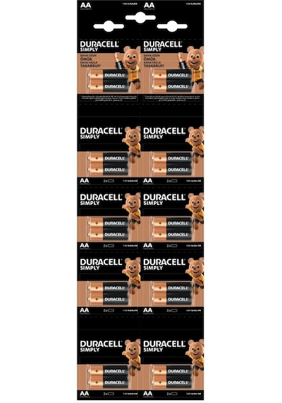 Duracell LR6/MN1500 20'li AA Alkalin Kalem Pil 2x10'lu Kartela