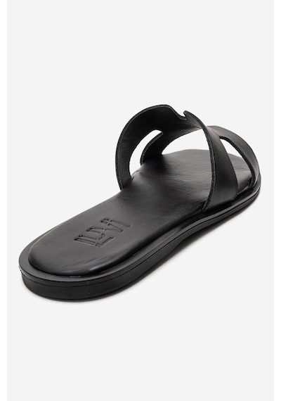 Luvishoes Bıora Siyah Hakiki Deri Kadın Terlik