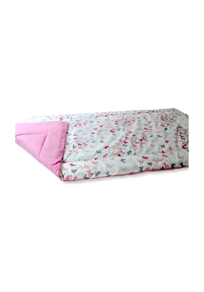100X150 Cm Pamuklu Kumaştan Bebek Yorganı Kelebekli Desen/Pembe