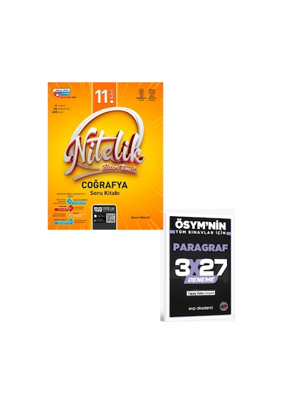 Nitelik 2027 11. Sınıf Coğrafya Beceri Temelli Soru Kitabı+ Evp Akademi Paragraf