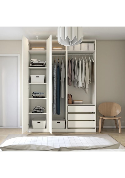 Ikea Beyaz Şık Kapaklı Gardırop 175x60x236 Cm