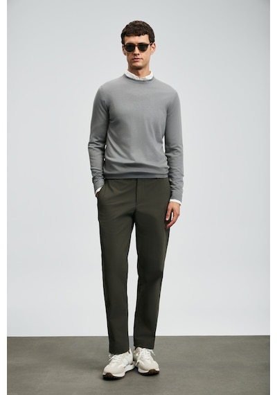 Lufian Erkek Daren Smart Slim Fit Chino Pantolon 112190340 Haki Haki