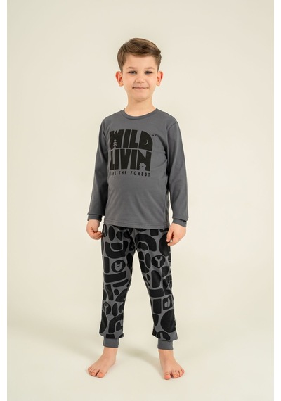 Rolypoly Baba Oğul Live The Forest Gri Uzun Kol Pijama Takım Rp3868-a-v1 Rp3868-a-v1