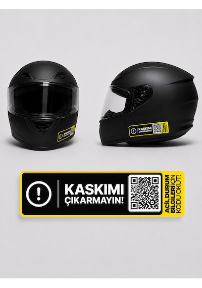 Meo Qr Kodlu Kask Acil Durum Bilgileri Etiketi Çok Renkli