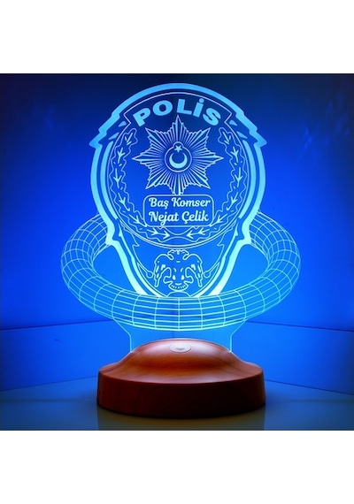 3D Led 3 Boyutlu Lamba Polis Hediyesi Kişiye Özel