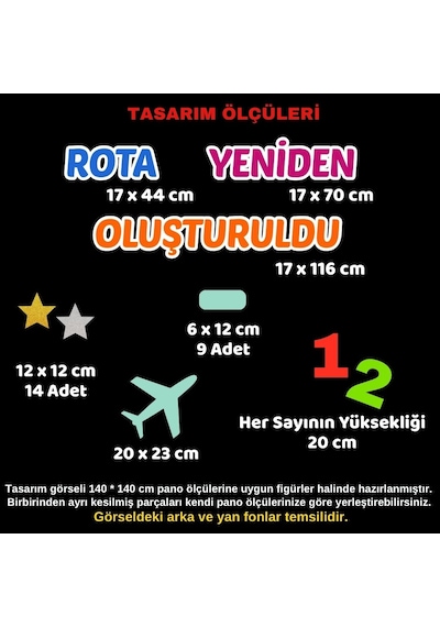 Rota Yeniden Oluştuldu 1-2 Okul Panosu Hazır Kesim Figür Seti Tüm Yaşlar