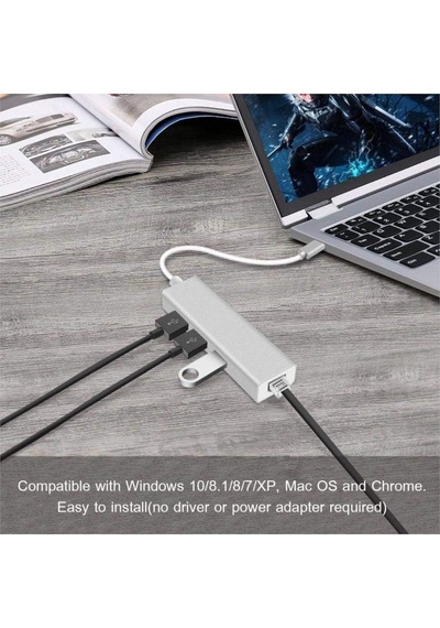 Lexroo Fc05 Type-c To 3 X 3.0 Usb + Rj45 Lan Ethernet Çevirici Ma