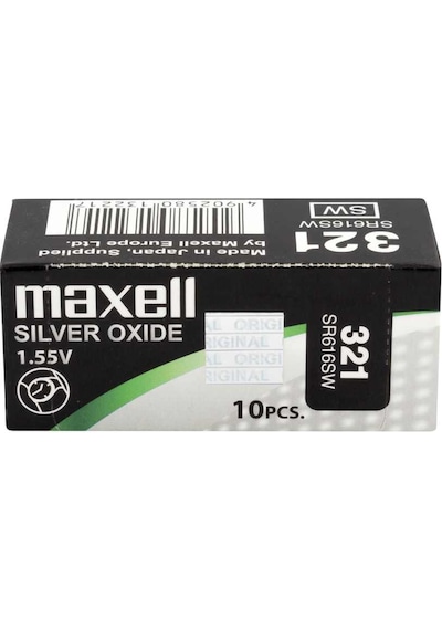 Maxell 321 SR616SW 1.55V Silver Oxide Saat Pili 10'lu