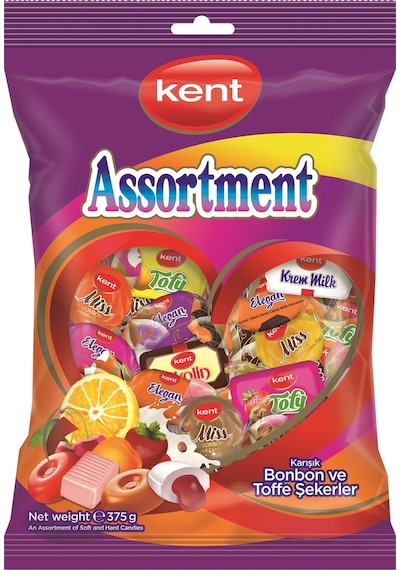 Kent Assortmen Bonbon ve Toffe Şeker 375 G