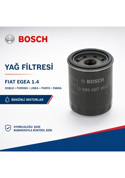 Bosch Yağ Filtresi Fiat Egea Doblo Fiorino Linea Punto Panda 1.2 1.4