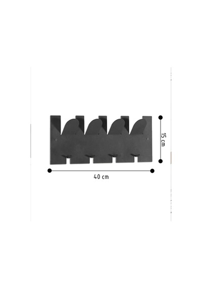 Metal Siyah 2 Katlı Duvar, Mutfak, Banyo Havlu Askısı 40x15 Cm Me Diğer