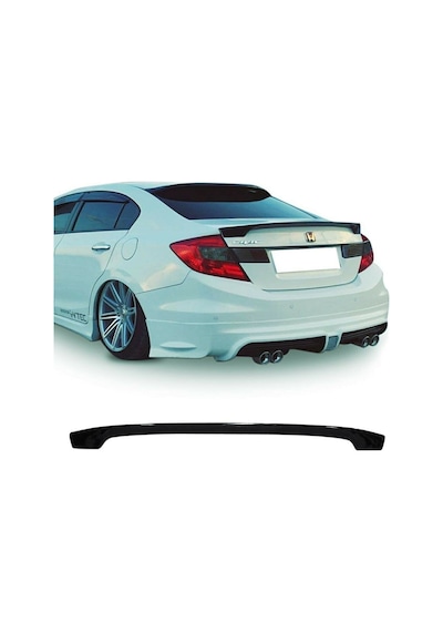 Honda Civic Fb7 Amerikan Bagaj Üstü Spoiler Parlak Siyah Spoyler Plastik İthal