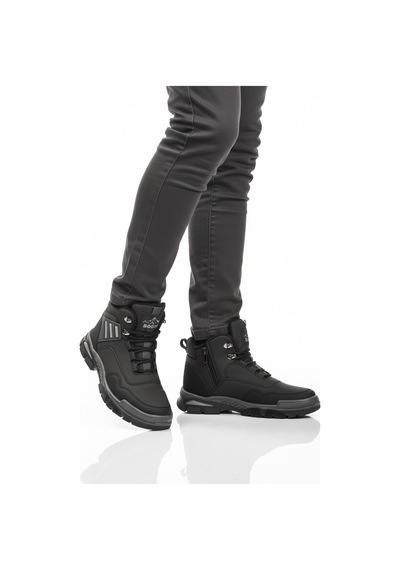 Siyah Gri Kaymaz Taban Fermuarlı Unisex Outdoor Bot 444 G Siyah-gri