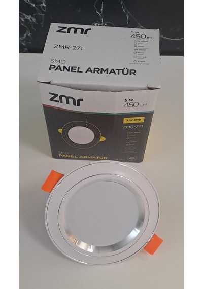 Zmr 5 Watt Smd Led Spot Krom Çizgi Beyaz Kasa Beyaz Işık 450lm 6500k