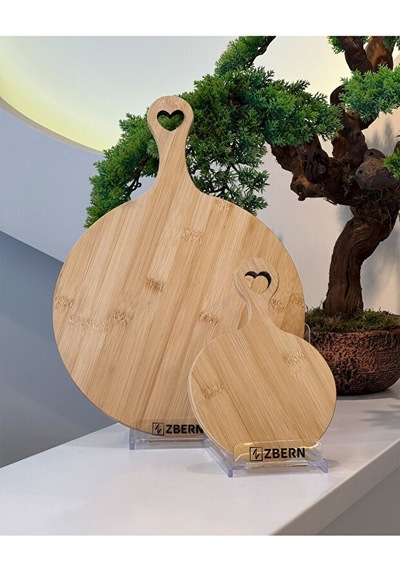 2'li 40x30x1.5cm / 15x21x1.5cm Kesme Tahtası Bej