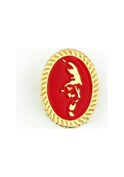 Solfera Kırmızı Atatürk Silüeti Sarı Metal Pin Rozet Rz163
