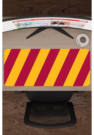 Sarı Kırmızı 70x30 Xl Taraftar Gaming Oyuncu Mouse Pad Kaymaz Taban Büyük Klavye Fare Altlığı Şerit