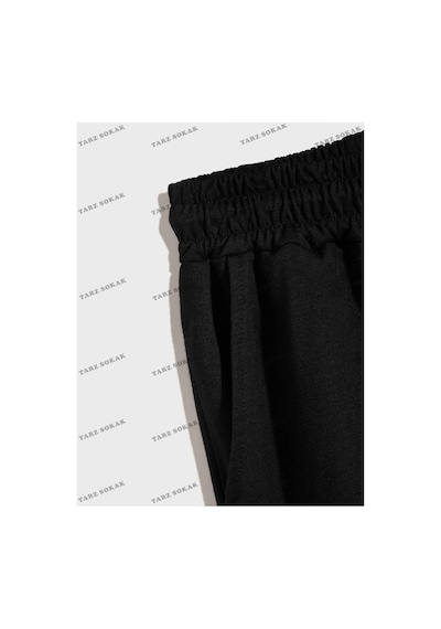 Tarzsokak Y2k Unisex Yaz Şort Bermuda Harajuka Anime Retro Kod-11485 Siyah