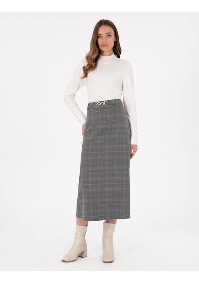 Pierre Cardin Kadın Gri Etek Dokuma 50292639-vr024 Gri