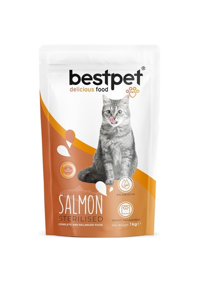 Kısırlaştırılmış Kediler İçin Somon Balıklı Kuru Mama, 1 Kg