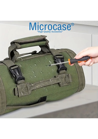 Microcase Çok Bölmeli Katlanabilir Çıkarılabilir Gözlü Organizer Takım Ve Hırdavat Çantası - Al5114 Yeşil