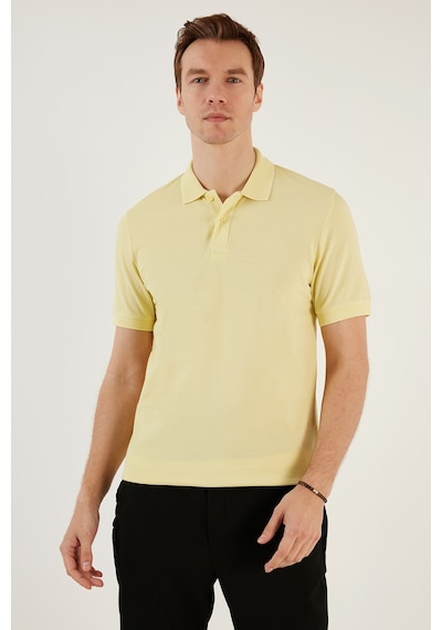 Buratti Pamuklu Regular Fit Düğmeli Erkek Polo Yaka T Shirt 5902739 Açık Sari