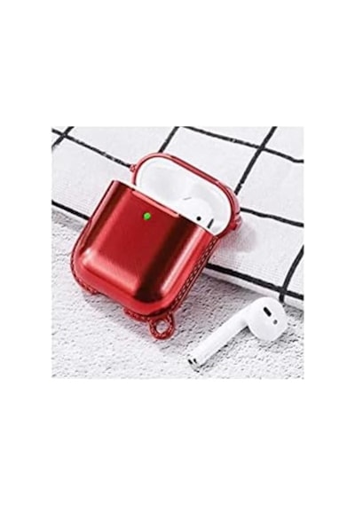 Electroplate Airpods Kılıf, Kırmızı