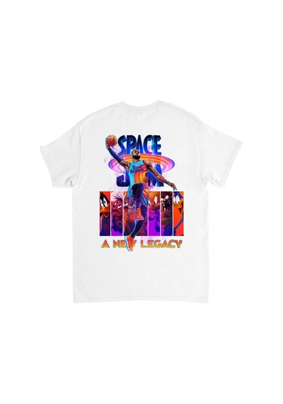 Paybuy Erkek Basketbol Uzay Teması Baskılı Tişört Tune Squad A New Legac Beyaz