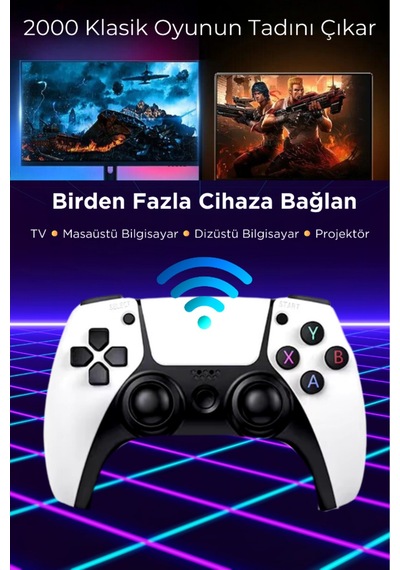 Taşınabilir Çift Kol 30.000 Atari Oyunlu 2.4g Kablosuz Oyun Konsolu 4k Game Stick Retro Konsol