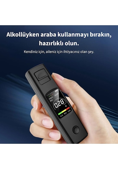 Techtic Yüksek Hassasiyetli Alkol Test Cihazı Profesyonel Temassız Alkolmetre Şarjlı Promil Ölçer