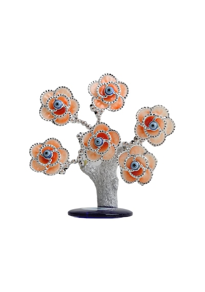 Feng Shui Nazar Boncuğu Çiçeği Hayat Ağacı Biblo Servet Çakra Şans Ağacı Mavi Göz Gül Ağacı 15 Cm. 00775188
