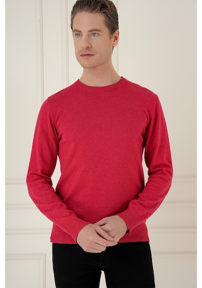 Efor Tr 875 Slim Fit Kırmızı Klasik Triko Kırmızı