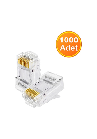 1000 Adet - Rj45 Konnektör Cat5 Cat6 Network Jak Jack Ethernet Uç