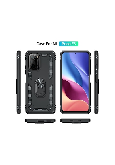 Xiaomi Redmi K40 Kılıf Sofya Yüzüklü Standlı Korumalı Kılıf
