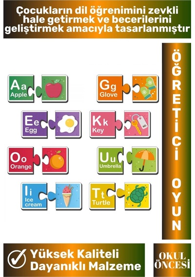Preschool Eğitici Öğretici Zeka Dil Bilgisi Geliştirici Okul Öncesi Eğlenceli İngilizce Öğreniyorum